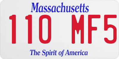 MA license plate 110MF5