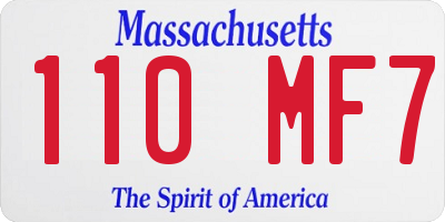 MA license plate 110MF7