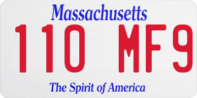 MA license plate 110MF9