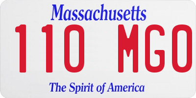 MA license plate 110MG0