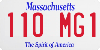 MA license plate 110MG1