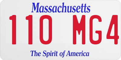 MA license plate 110MG4
