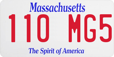 MA license plate 110MG5