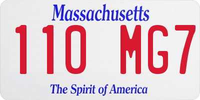 MA license plate 110MG7