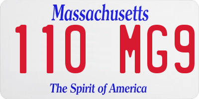 MA license plate 110MG9