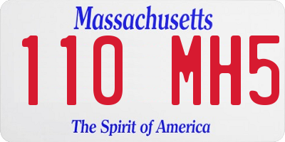 MA license plate 110MH5