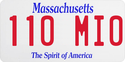 MA license plate 110MI0