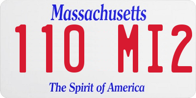MA license plate 110MI2