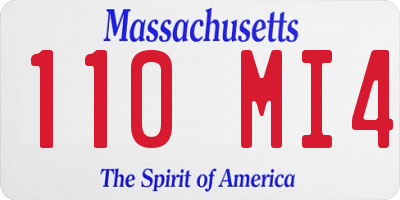 MA license plate 110MI4