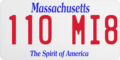MA license plate 110MI8