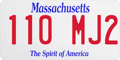 MA license plate 110MJ2