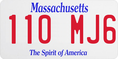 MA license plate 110MJ6