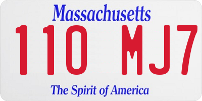 MA license plate 110MJ7