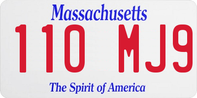 MA license plate 110MJ9