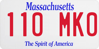 MA license plate 110MK0