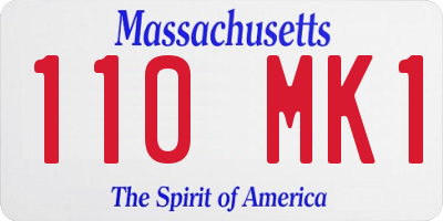 MA license plate 110MK1