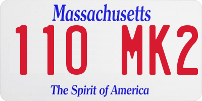 MA license plate 110MK2
