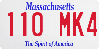 MA license plate 110MK4