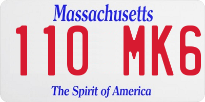 MA license plate 110MK6