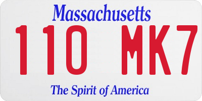 MA license plate 110MK7