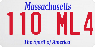 MA license plate 110ML4