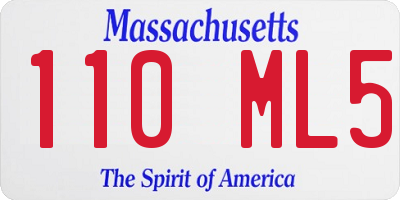MA license plate 110ML5