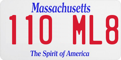 MA license plate 110ML8