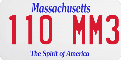 MA license plate 110MM3