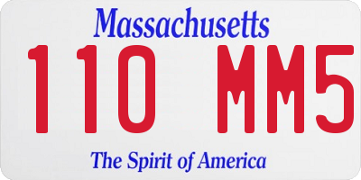 MA license plate 110MM5