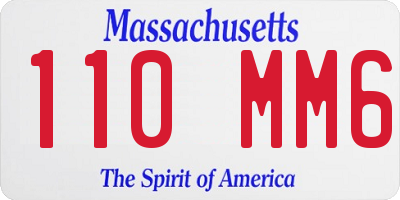MA license plate 110MM6