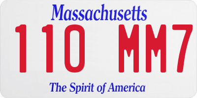MA license plate 110MM7