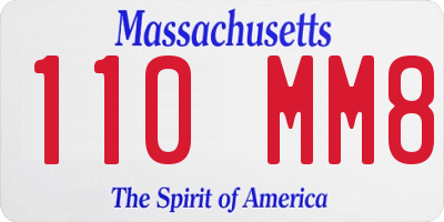 MA license plate 110MM8