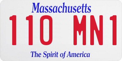 MA license plate 110MN1