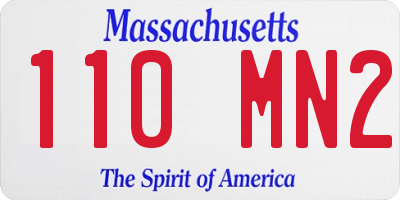 MA license plate 110MN2