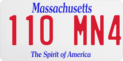 MA license plate 110MN4