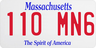 MA license plate 110MN6
