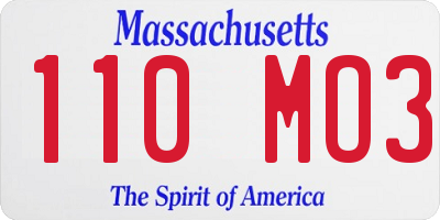 MA license plate 110MO3