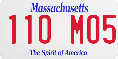 MA license plate 110MO5