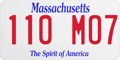 MA license plate 110MO7