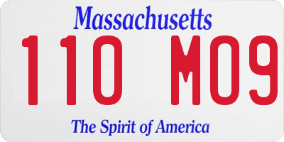 MA license plate 110MO9