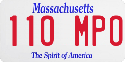MA license plate 110MP0