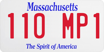 MA license plate 110MP1
