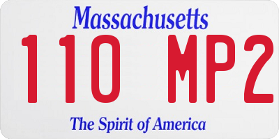 MA license plate 110MP2