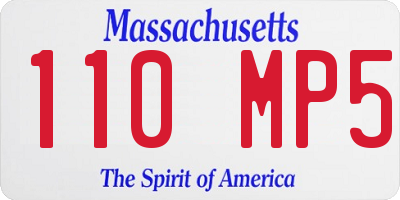 MA license plate 110MP5