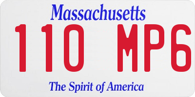 MA license plate 110MP6