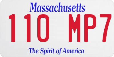 MA license plate 110MP7