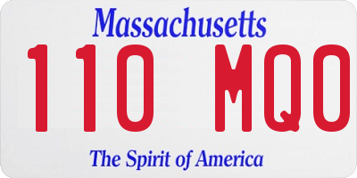MA license plate 110MQ0