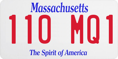 MA license plate 110MQ1