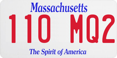 MA license plate 110MQ2
