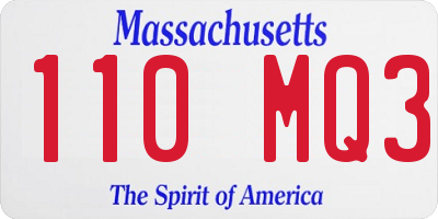 MA license plate 110MQ3